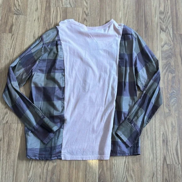 Zion National Park Flannel Sweatshirt Shirt upcycled no size - Picture 7 of 7